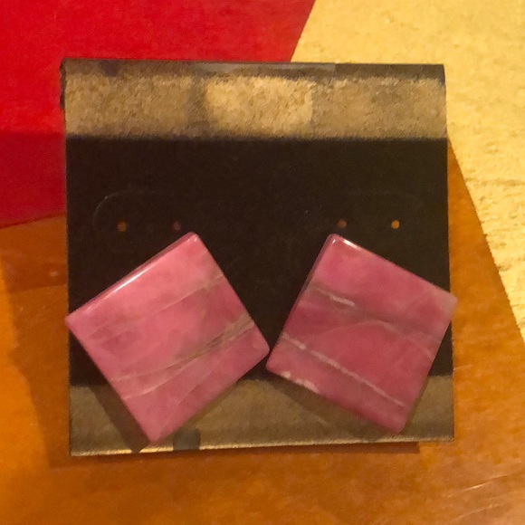 Pink / black Rhodonite beaded necklace & earrings - Picture 5 of 8